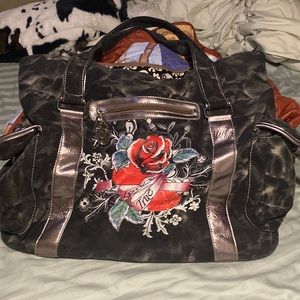 Skull bag with metal and diamond looking gems